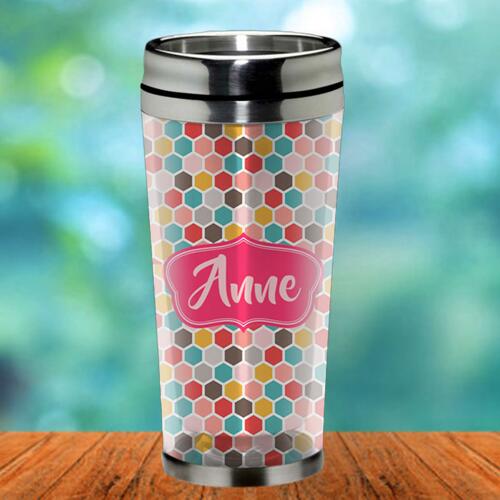 Multicolor Hexagonal Pattern with Name Thumbnail