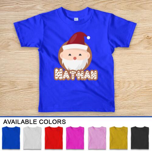 Santa Clipart w/ Name Kids Shirt Thumbnail