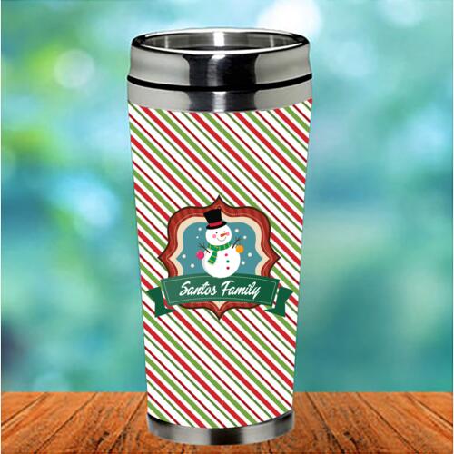 Christmas Snowman Tumbler Editable Name Thumbnail