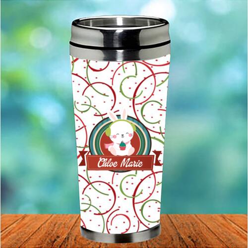 Christmas Bunny Tumbler Editable Name Thumbnail