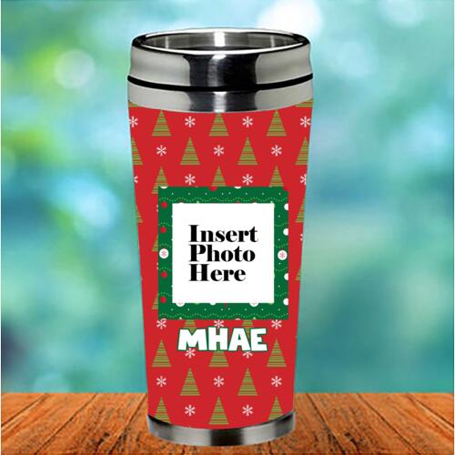 Christmas Photo Tumbler Editable Name Thumbnail