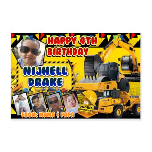 Construction Birthday Banner with Pictures - TRG 4 Thumbnail