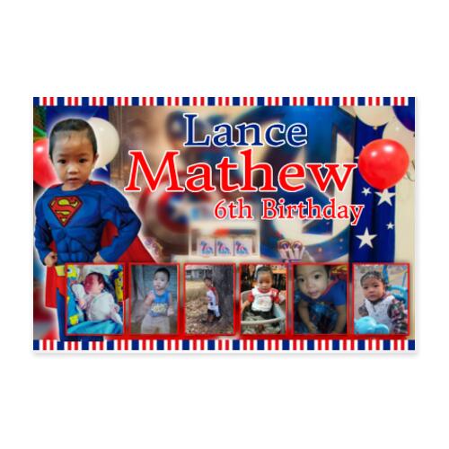 Superman Birthday Banner with Pictures - TSP 3 Thumbnail