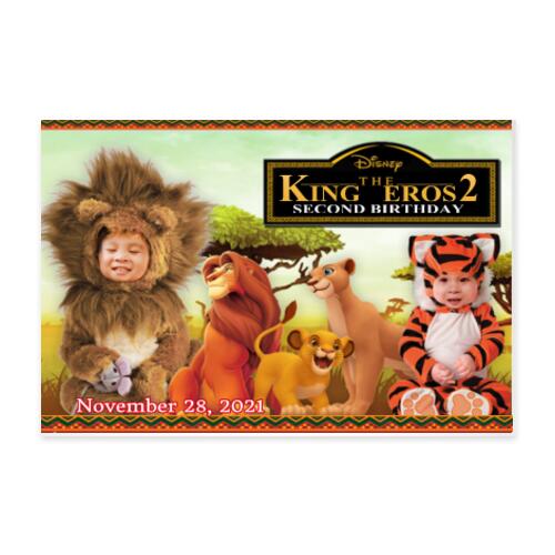 Lion King Birthday Banner with Picture - JUNG 3 Thumbnail