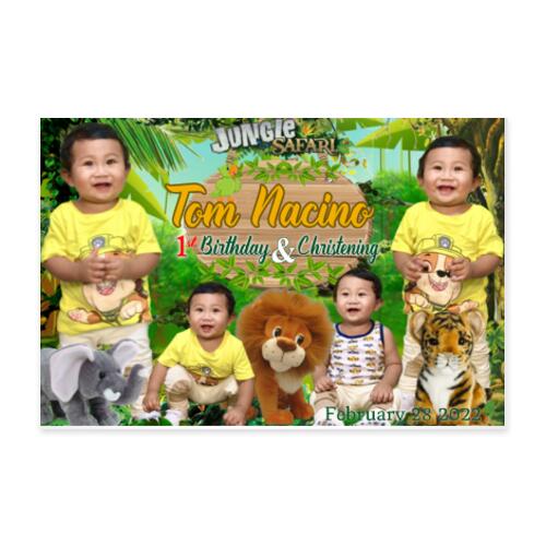 Jungle Safari Birthday and Christening Banner with Pictures - JUNG 5 Thumbnail