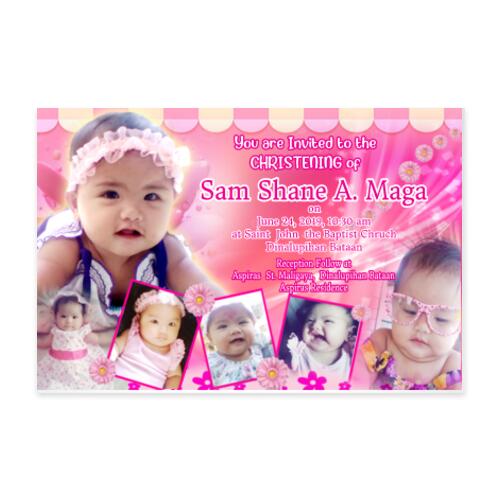 Floral Christening Banner with Pictures - TGC 6  Thumbnail