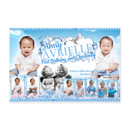 Angelic Birthday and Christening Banner with Pictures - TCHR 2 Thumbnail
