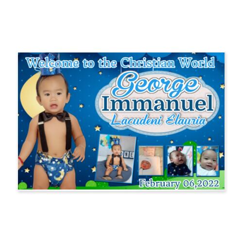 Sweet Night Christening Banner with Pictures - TCHR 6 Thumbnail