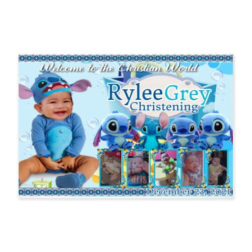 Stitch Christening Banner with Pictures - TCHR 10 Thumbnail
