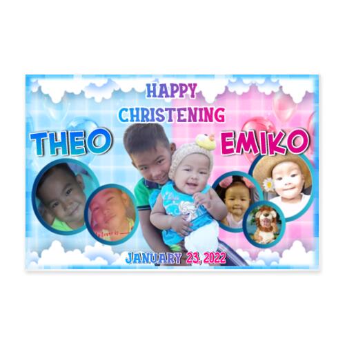 2 in 1 Christening Banner with Pictures - TCHR 11 Thumbnail