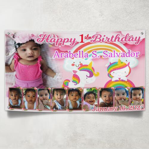 Unicorn Birthday Banner with Pictures - TGB 7 Thumbnail