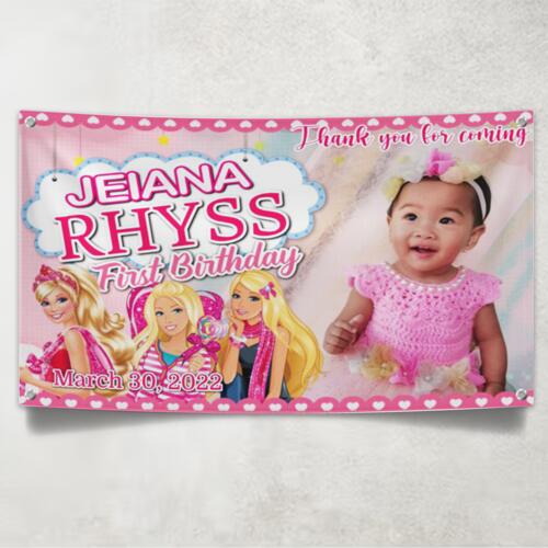 Barbie Birthday Banner with Pictures - TGB 11 Thumbnail
