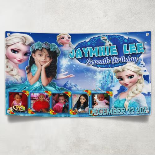 Frozen Birthday Banner with Pictures - TGB 13 Thumbnail