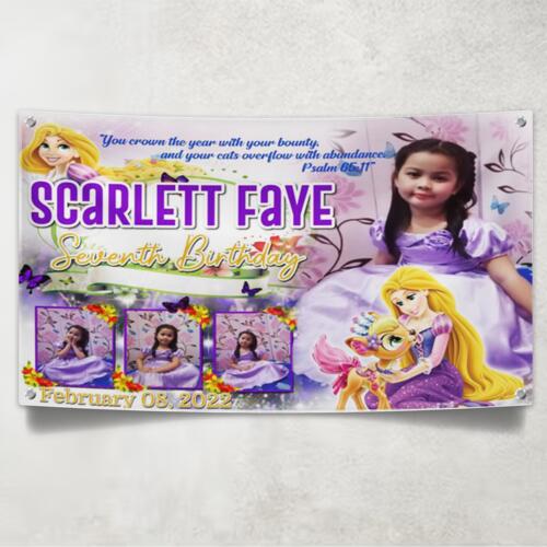 Rapunzel Birthday Banner with Pictures - TGB 14 Thumbnail