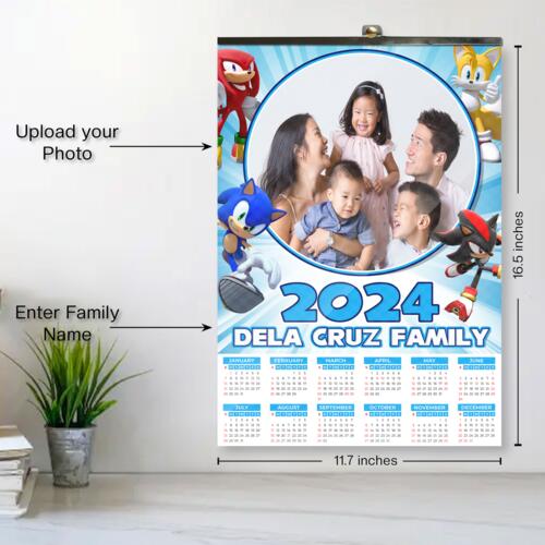 Customizable Sonic the Hedgehog Design - C2S A3 Calendar - PCR-24 Thumbnail