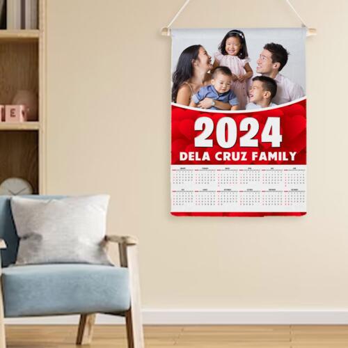 Customizable Family Design - Wooden Dowel Scroll Calendar - PCR-1 Thumbnail