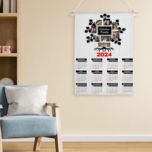 Customizable Family Design - Wooden Dowel Scroll Calendar - PCR-7 Thumbnail