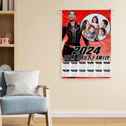 Customizable Black Widow Design - Wooden Dowel Scroll Calendar - PCR-15 Thumbnail
