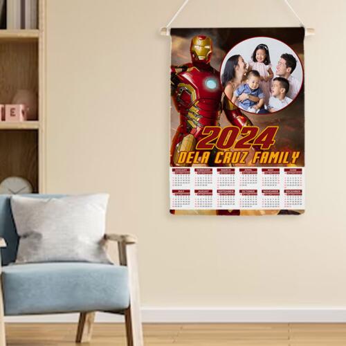 Customizable Ironman Design - Wooden Dowel Scroll Calendar - PCR-18 Thumbnail