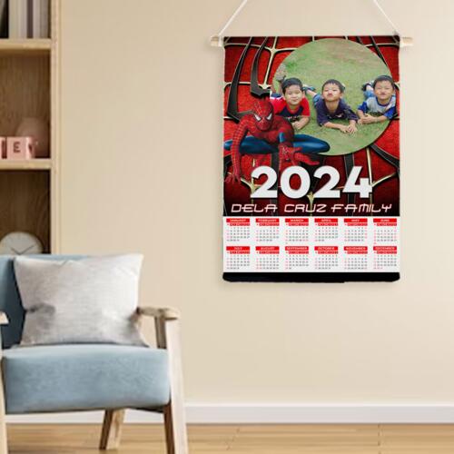 Customizable Spiderman Design - Wooden Dowel Scroll Calendar - PCR-19 Thumbnail