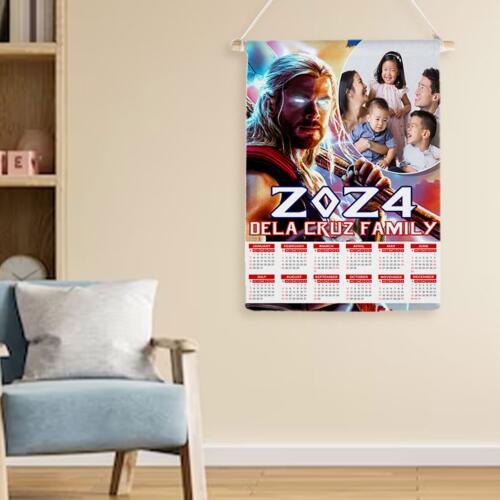 Customizable Thor Design - Wooden Dowel Scroll Calendar - PCR-20 Thumbnail