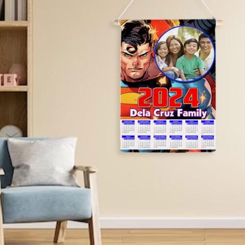 Customizable Superman Design - Wooden Dowel Scroll Calendar - PCR-21 Thumbnail