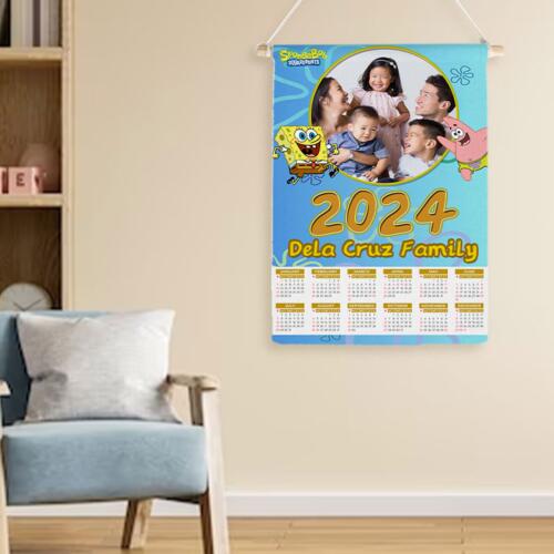 Customizable Spongebob Design - Wooden Dowel Scroll Calendar - PCR-23 Thumbnail
