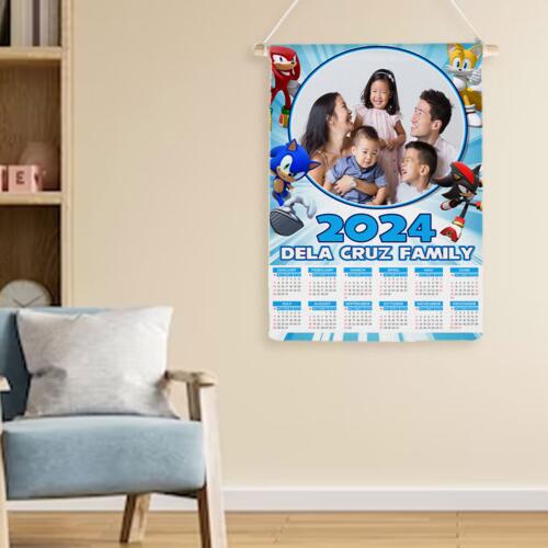 Customizable Sonic the Hedgehog Design - Wooden Dowel Scroll Calendar - PCR-24 Thumbnail