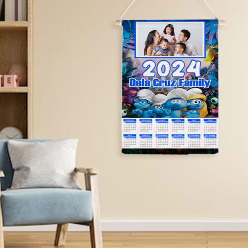 Customizable The Smurfs Design - Wooden Dowel Scroll Calendar - PCR-26 Thumbnail