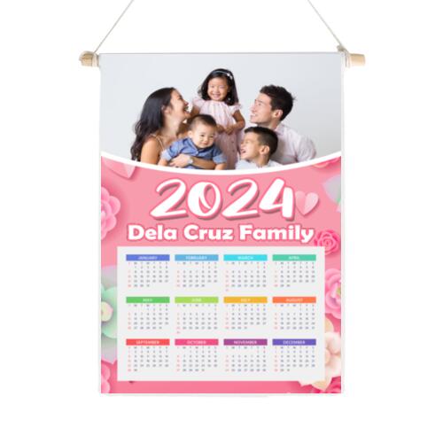 Customizable Family Design - Wooden Dowel Scroll Calendar - FBC-3 Thumbnail