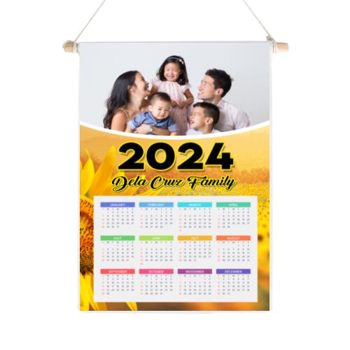 Customizable Family Design - Wooden Dowel Scroll Calendar - FBC-4 Thumbnail