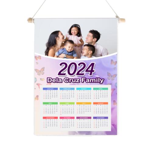 Customizable Family Design - Wooden Dowel Scroll Calendar - FBC-5 Thumbnail