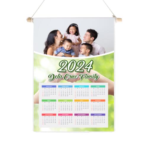 Customizable Family Design - Wooden Dowel Scroll Calendar - FBC-6 Thumbnail