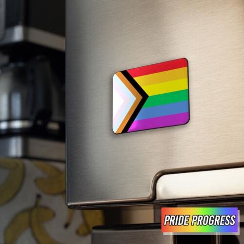 Ref Magnet with PRIDE PROGRESS Flag Thumbnail