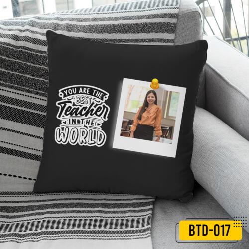Personalized Pillow with Customizable Image, Pillow for the Best Teacher in the World, Happy Teacher's Day! Thumbnail