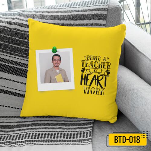 Personalized Pillow with Customizable Image, Perfect Gift for HEART working Teacher, Happy Teacher's Day! Thumbnail