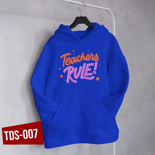 Perfect Gift for Teacher, Teachers Rule Design in Jacket with Hood, Happy Teacher's Day! Thumbnail