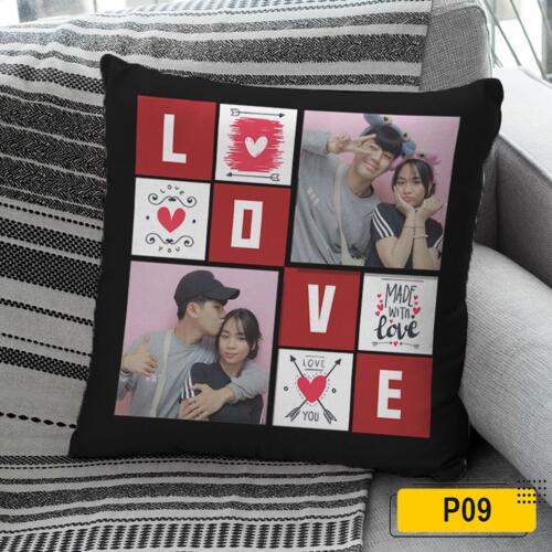 LOVE, Customizable Image, Perfect Pillow for Couple, Happy Valentines Day! - P09 Thumbnail