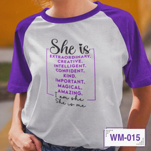 She is Extraordinary. Creative. Intelligent. Confident. Kind. Important. Magical. Amazing. I am she, She is me, Women's Month - WM-015 Thumbnail