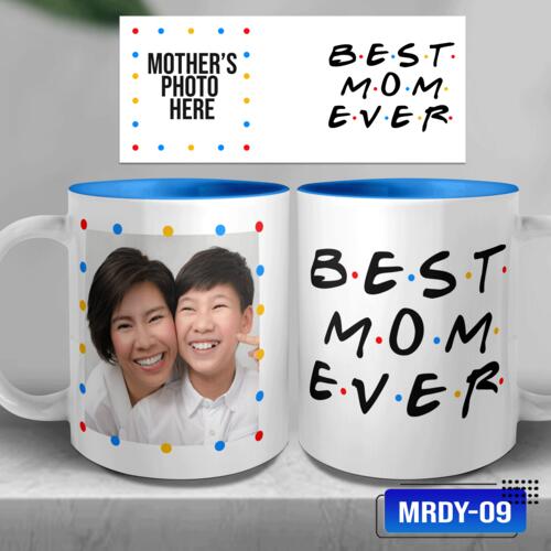 BEST MOM EVER, Best Gift for Mother's Day, Inner Color Mug with Customizable Image - MRDY-09 Thumbnail