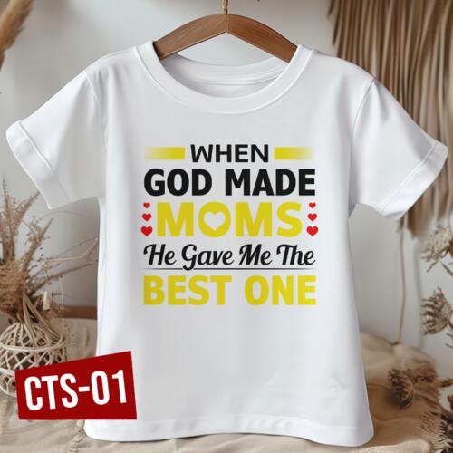 When God Made M♥MS, He Gave Me The BEST ONE, Kid's Shirt for Mother's Day, Happy Mother's Day - CTS-01 Thumbnail