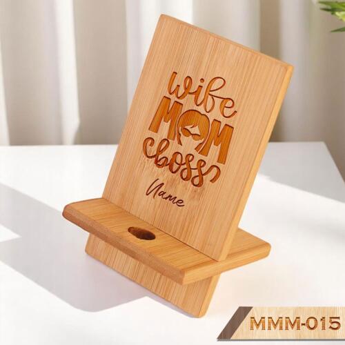 wife MOM boss, Phone Holder with Personalized Engraved Name, Happy Mother's Day - MMM-015 Thumbnail