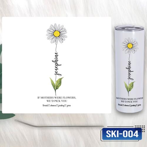 Birth Month Flower with Personalized Names, Skinny Tumbler Gift for Mother's Day - SKI-004 Thumbnail