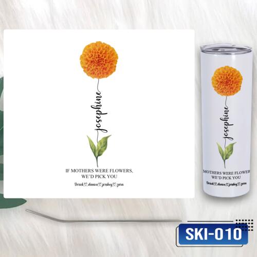 Birth Month Flower with Personalized Names, Skinny Tumbler Gift for Mother's Day - SKI-010 Thumbnail
