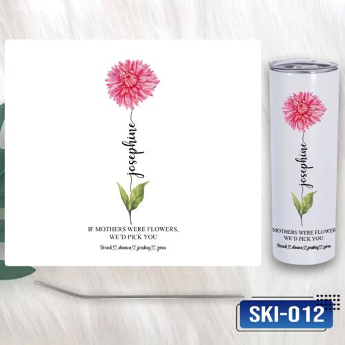 Birth Month Flower with Personalized Names, Skinny Tumbler Gift for Mother's Day - SKI-011 Thumbnail