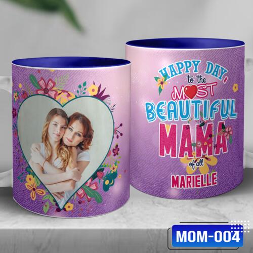 HAPPY DAY to the M♥ST BEAUTIFUL MAMA of all, Photo Frame with Customizable Image and Personalized Name, Perfect Gift for Mother's Day - MOM-004 Thumbnail