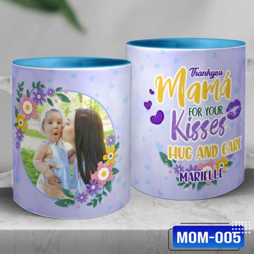 Thankyou MAMA for your Kisses, Hug and Care, Photo Frame with Customizable Image and Personalized Name, Perfect Gift for Mother's Day - MOM-005 Thumbnail