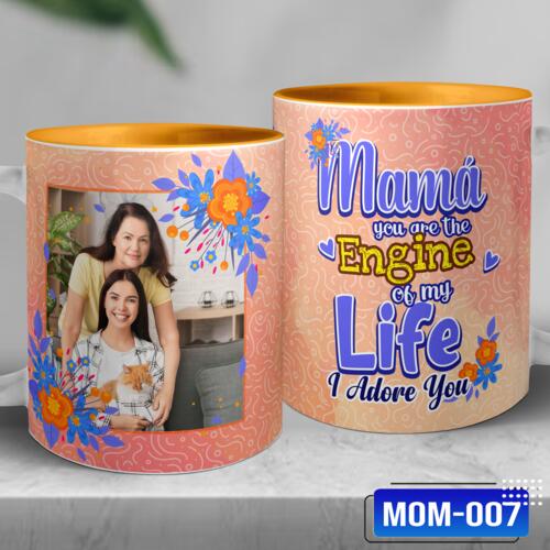 Mama you are the Engine of my Life, I Adore You, Photo Frame with Customizable, Perfect Gift for Mother's Day - MOM-007 Thumbnail
