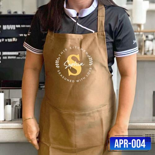 This Kitchen Seasoned with Love, Apron with Personalized Initial and Name - APR-004 Thumbnail