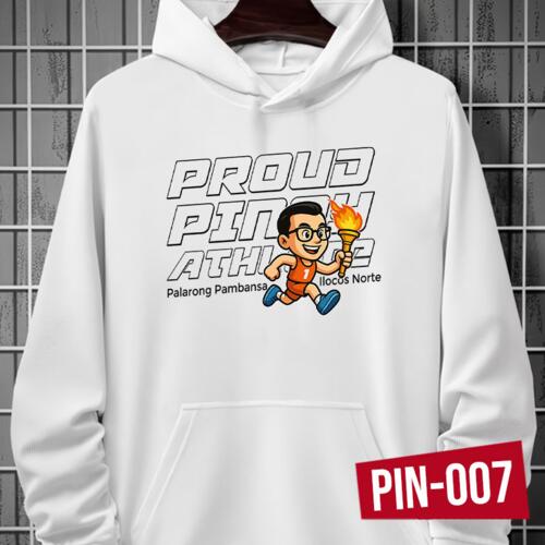 White Hoodie Jacket for Proud Pinoy Athlete, Palarong Pambansa 2025, Ilocos Norte - PIN-007 Thumbnail